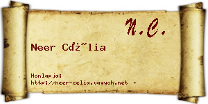 Neer Célia névjegykártya